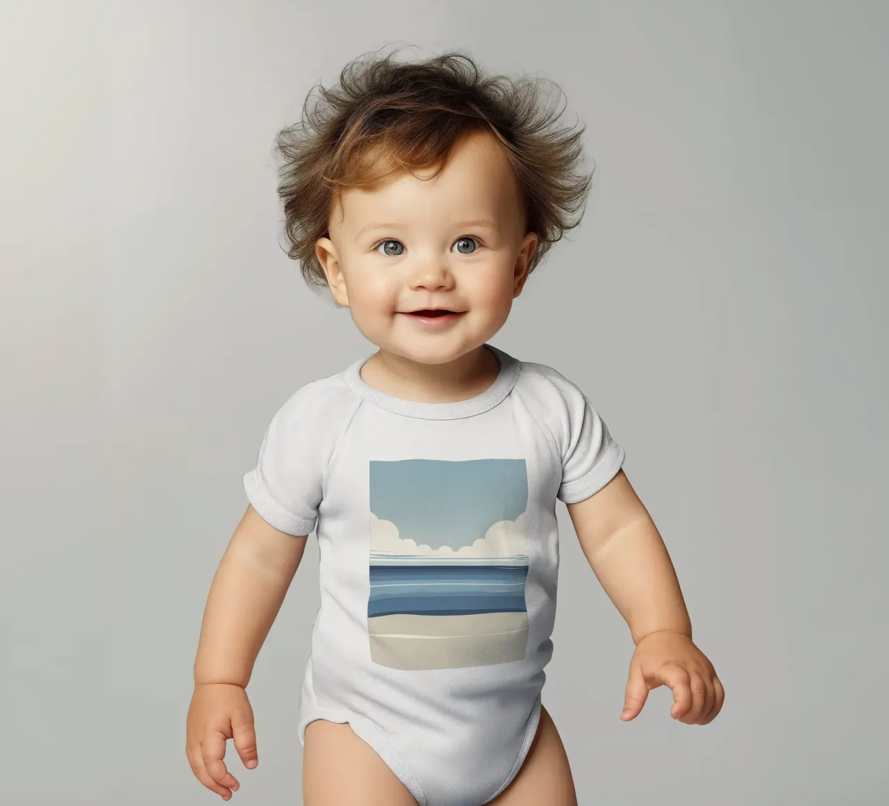 Linea dell'orizzonte semplice body neonato maniche corte da LIFESTYLE OBJECTS