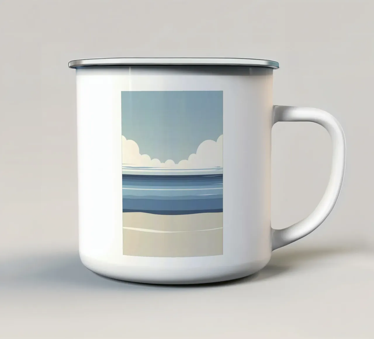 Linea dell'orizzonte semplice tazza in smalto da LIFESTYLE OBJECTS