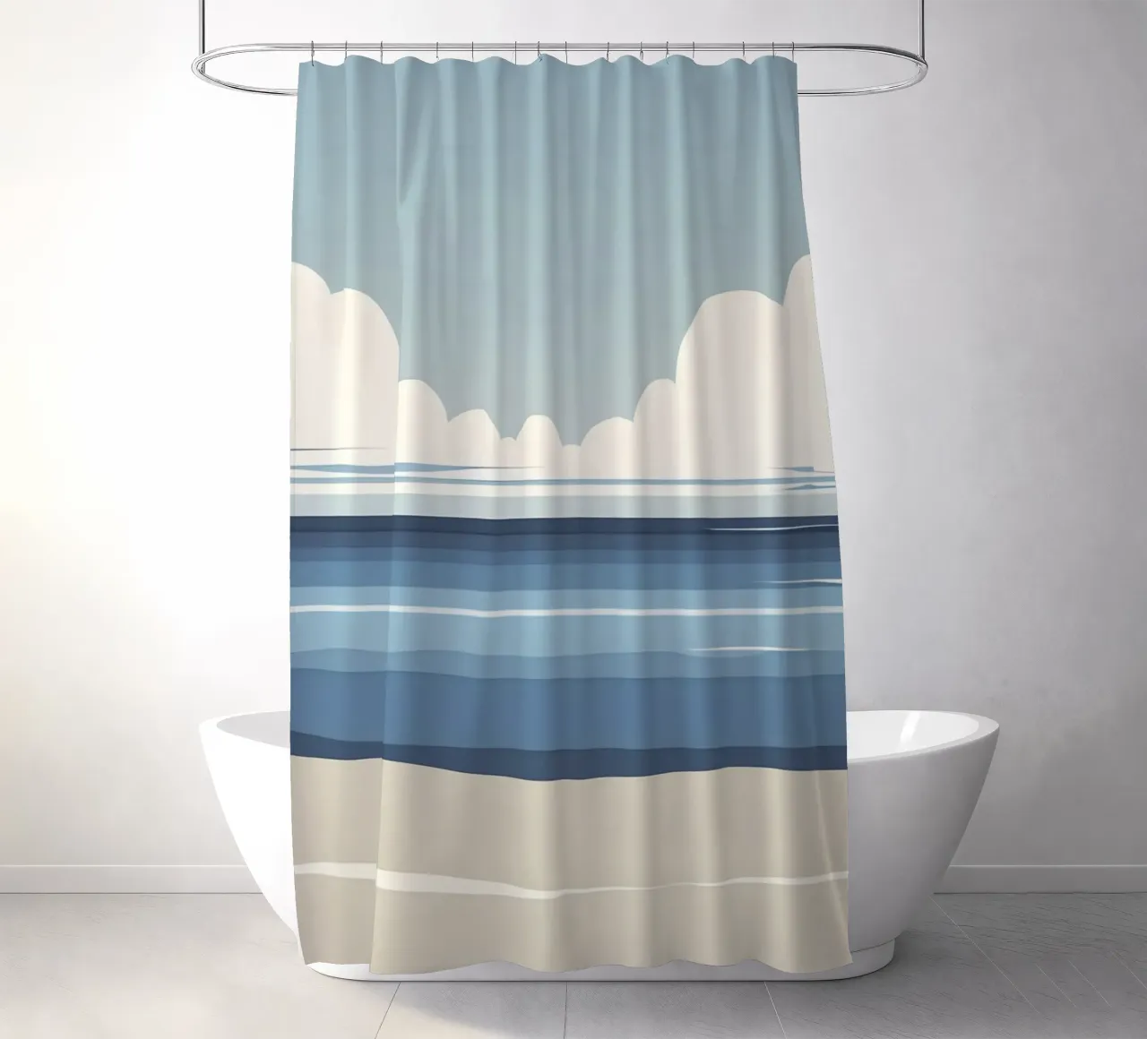 Linea dell'orizzonte semplice tenda da doccia da LIFESTYLE OBJECTS
