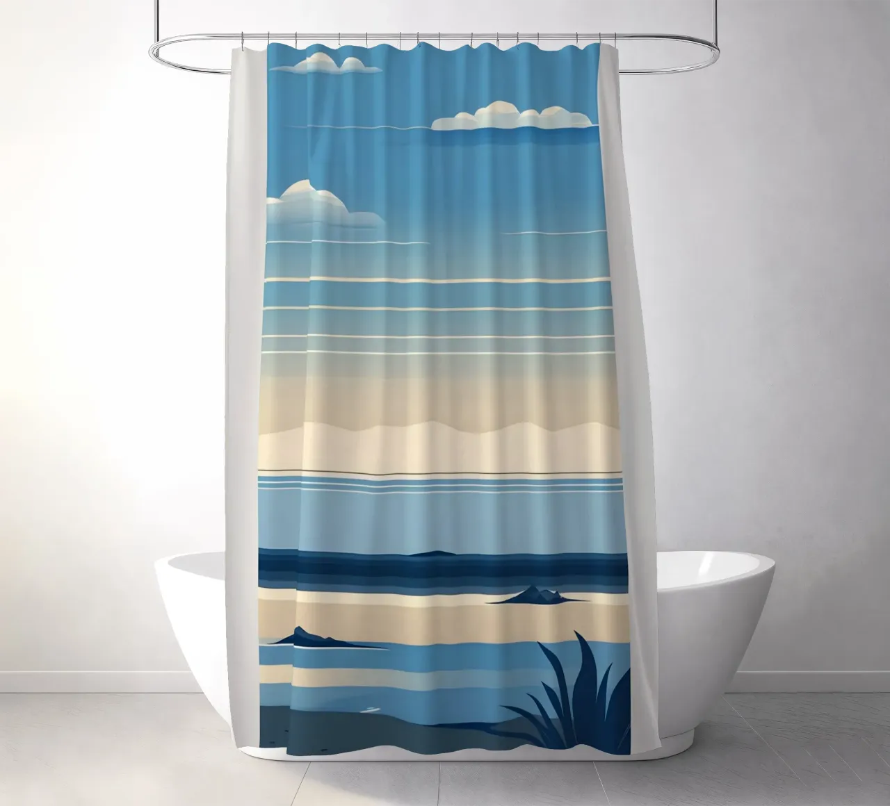 Linea dell'orizzonte semplice tenda da doccia da LIFESTYLE OBJECTS