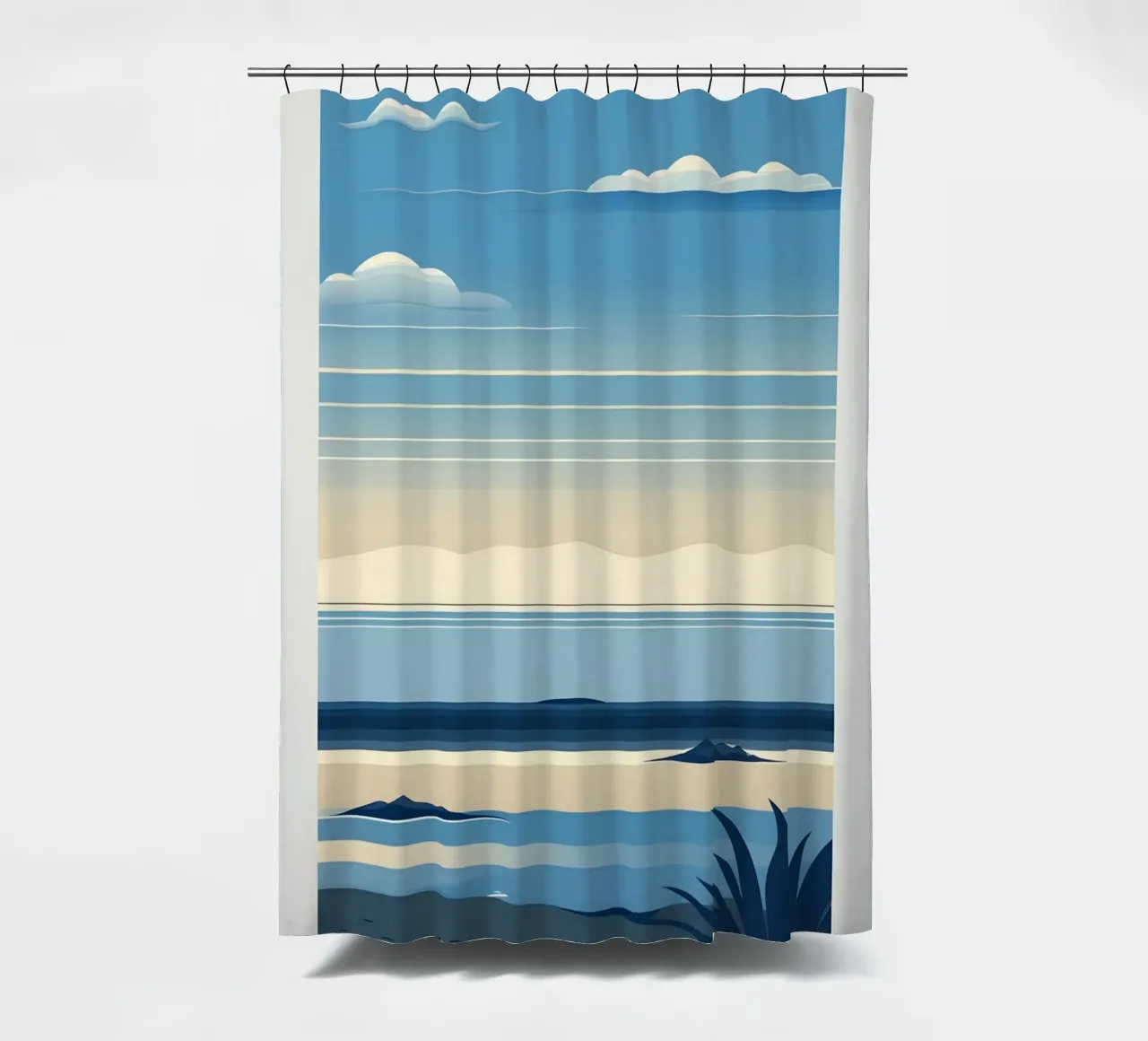 Linea dell'orizzonte semplice tenda da doccia da LIFESTYLE OBJECTS