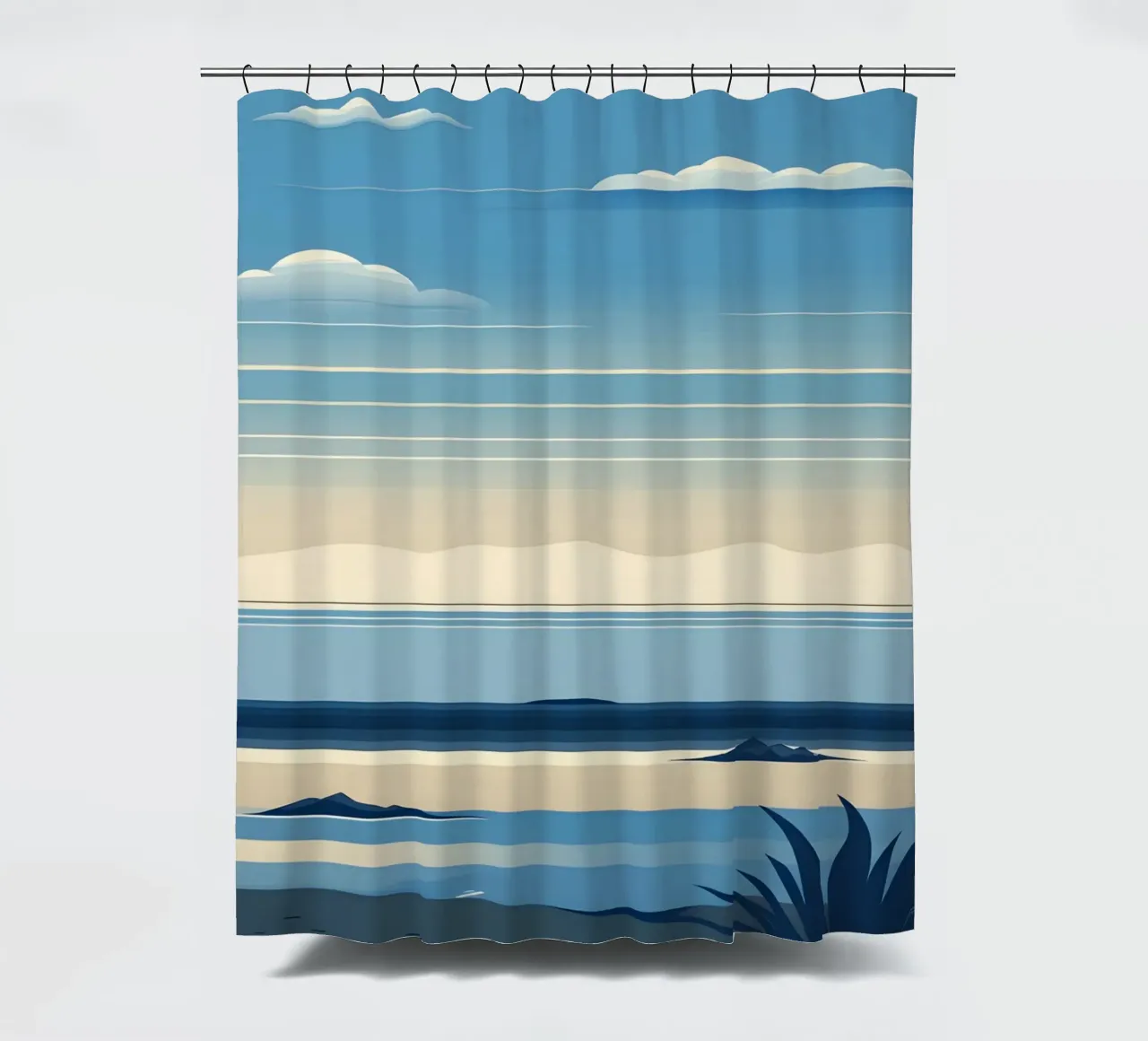 Linea dell'orizzonte semplice tenda da doccia da LIFESTYLE OBJECTS