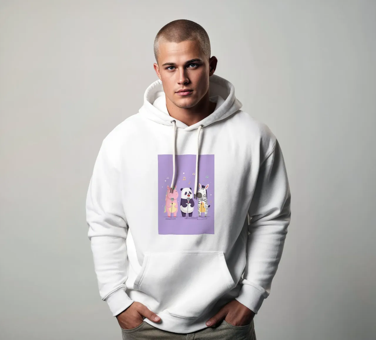 Unicorn, Panda & Zebra Band felpa con cappuccio da Kiara
