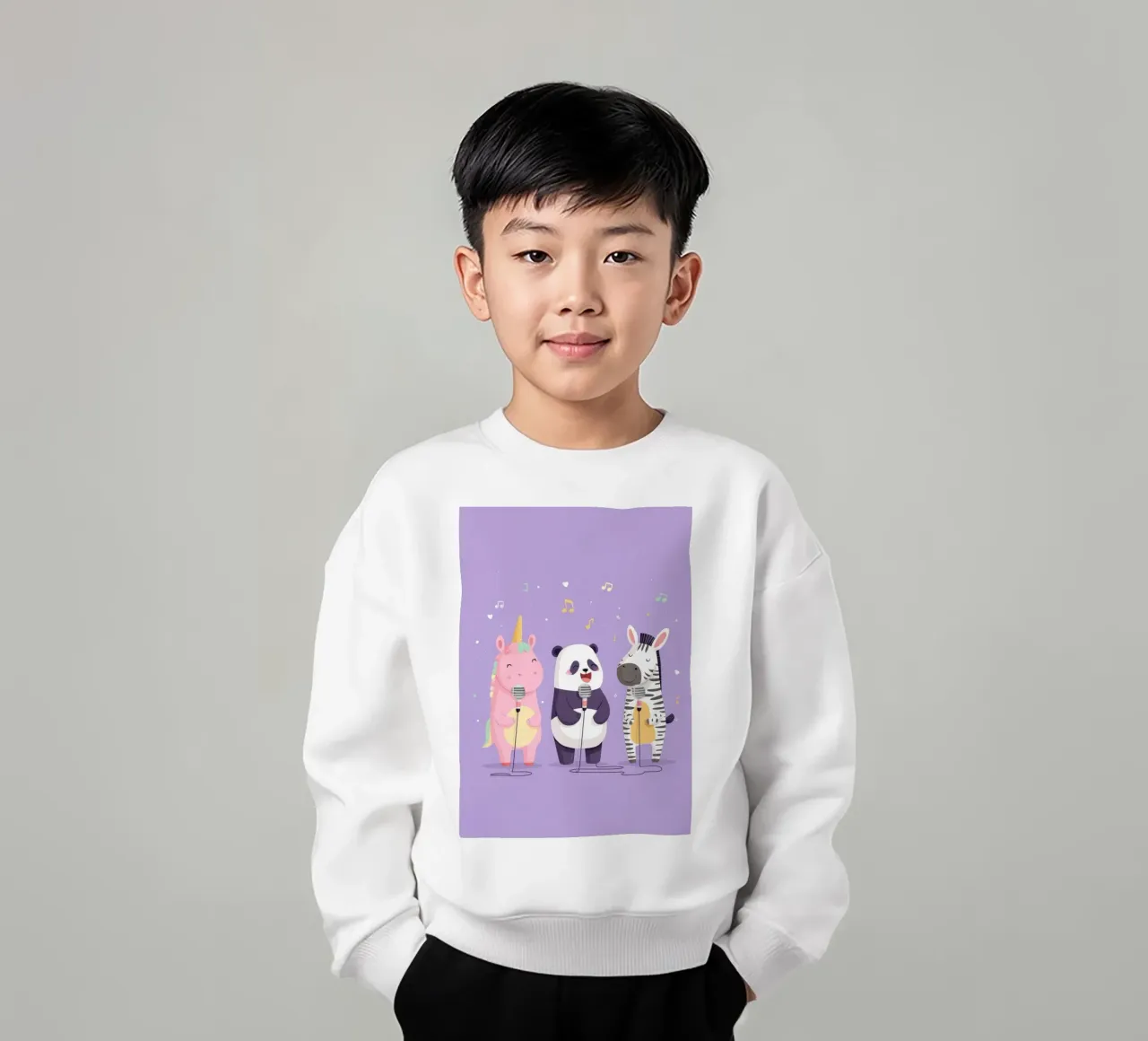 Unicorn, Panda & Zebra Band felpa bambino da Kiara