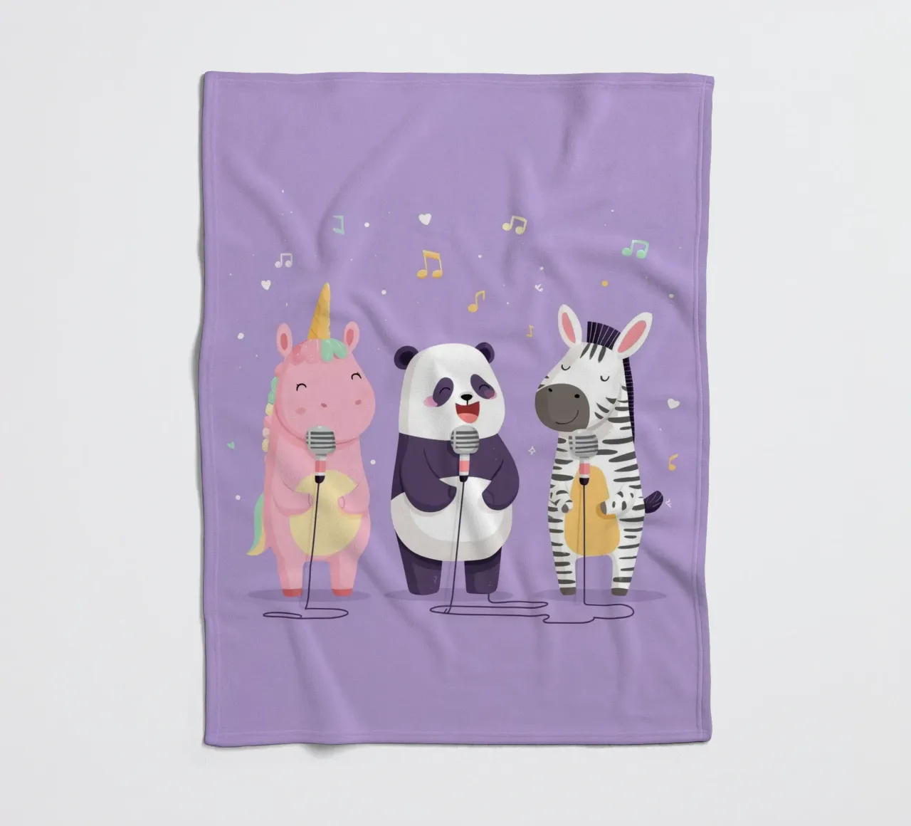 Unicorn, Panda & Zebra Band coperta in pile da Kiara