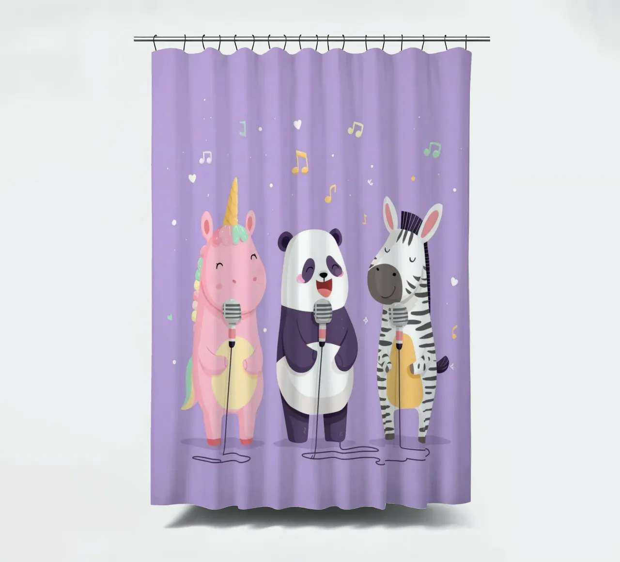 Unicorn, Panda & Zebra Band tenda da doccia da Kiara