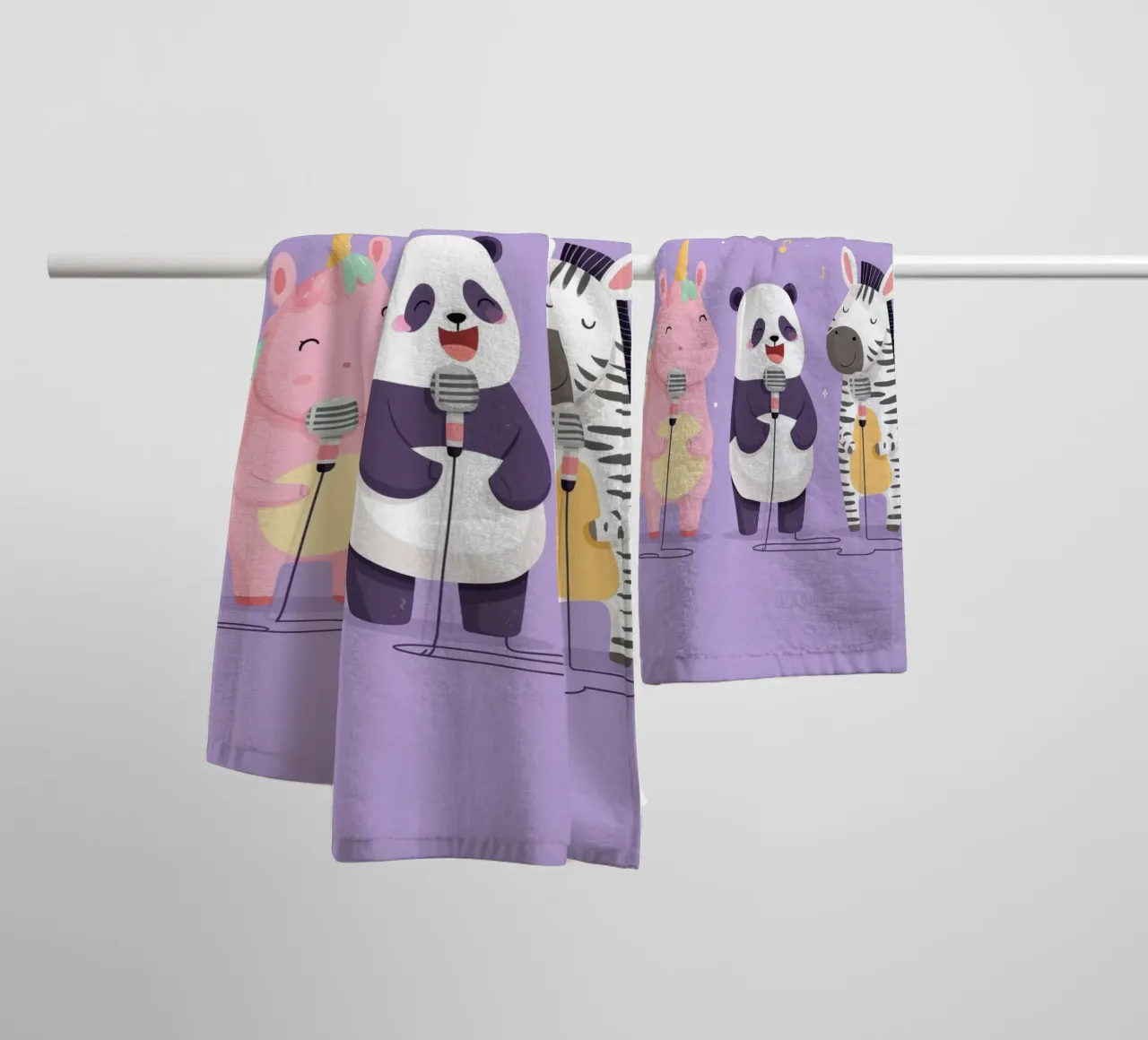 Unicorn, Panda & Zebra Band asciugamano da bagno da Kiara