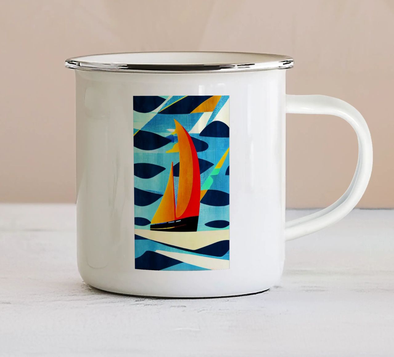 Côte D'Azur tazza in smalto da Bo Anderson