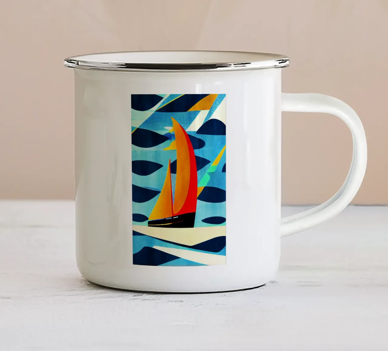 Côte D'Azur tazza in smalto da Bo Anderson