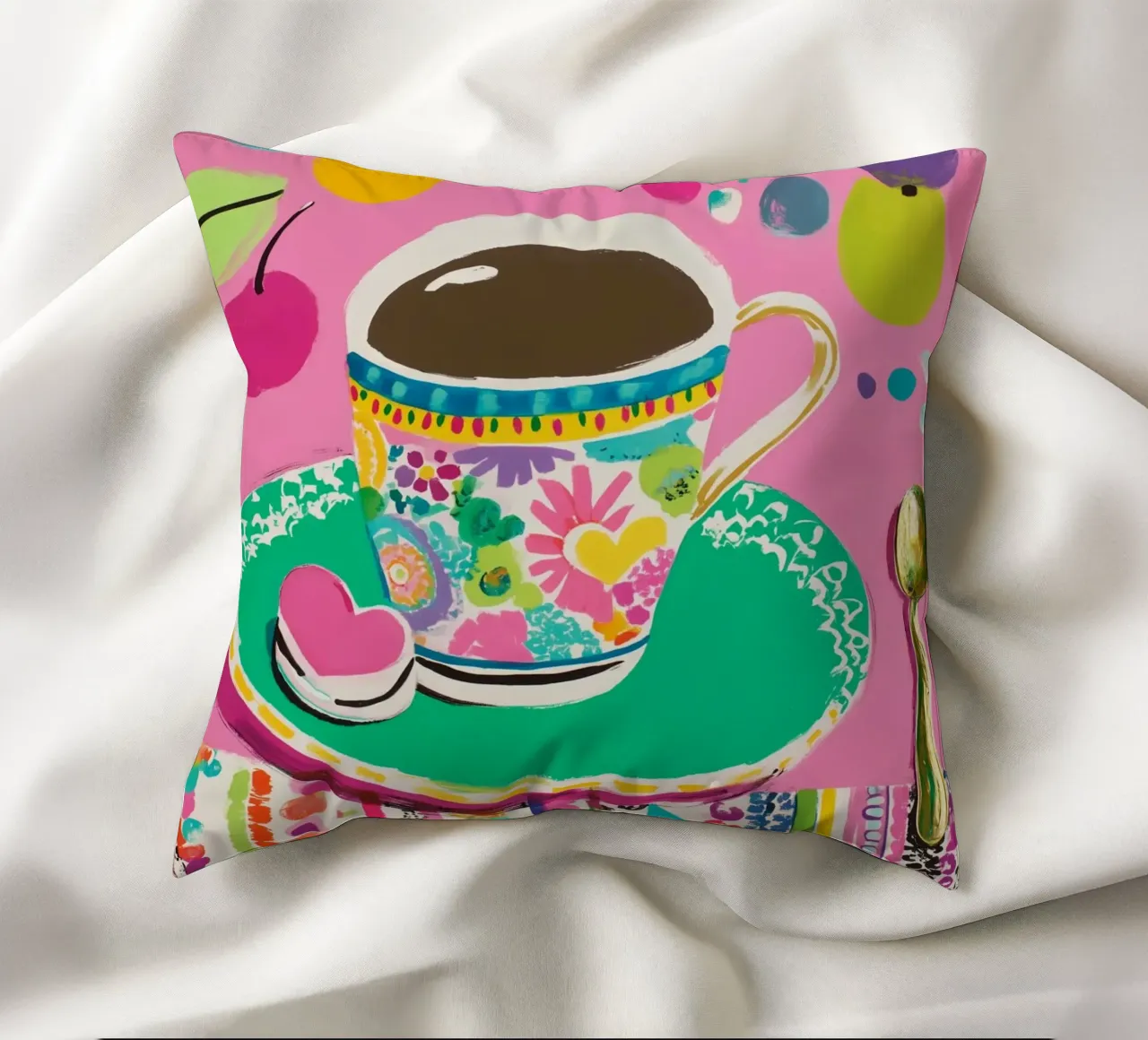 Tazza di caffè in primavera cuscino da Carinaprint