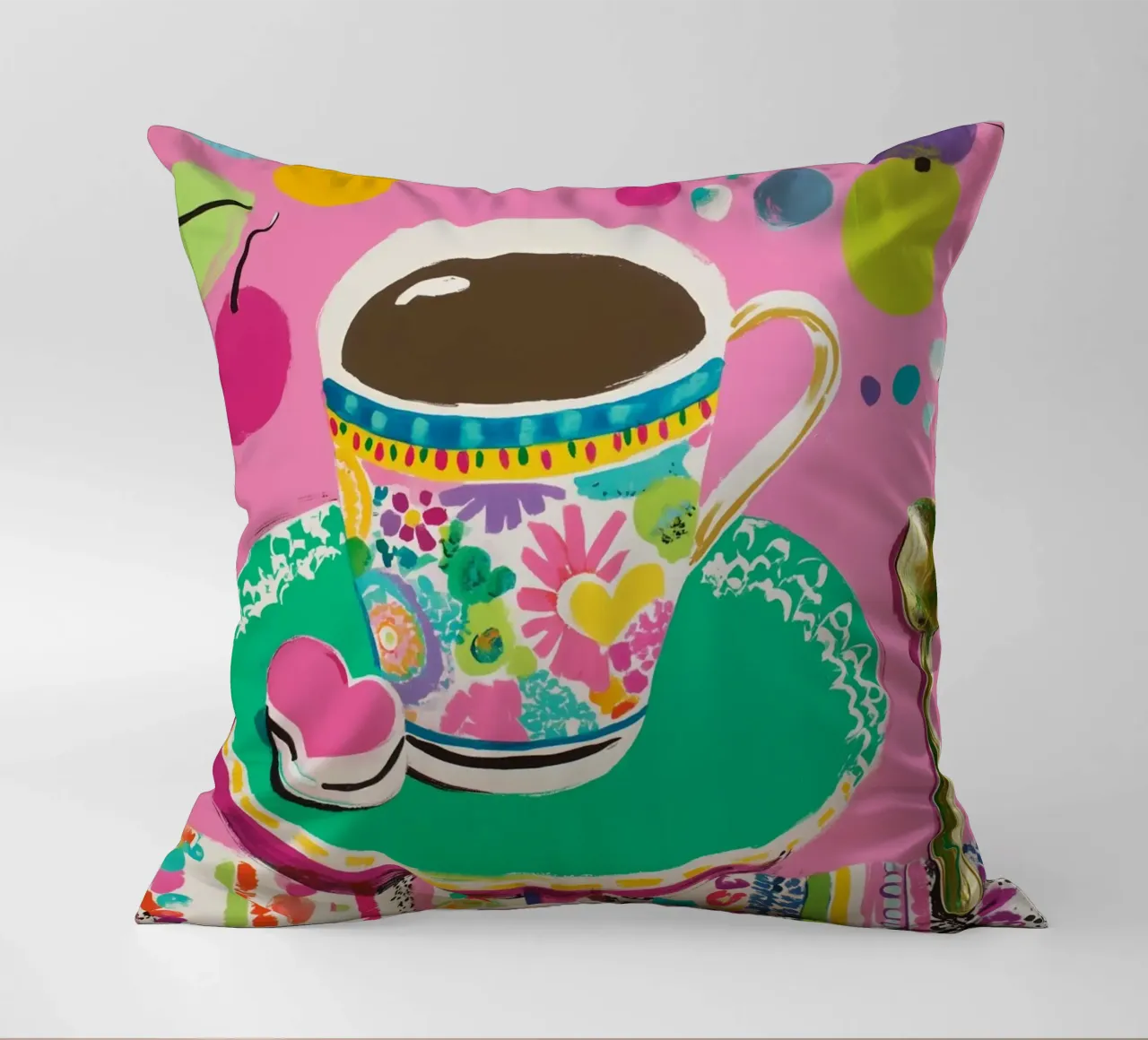 Tazza di caffè in primavera cuscino da Carinaprint