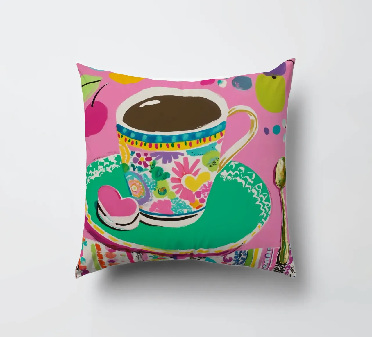 Tazza di caffè in primavera cuscino da Carinaprint