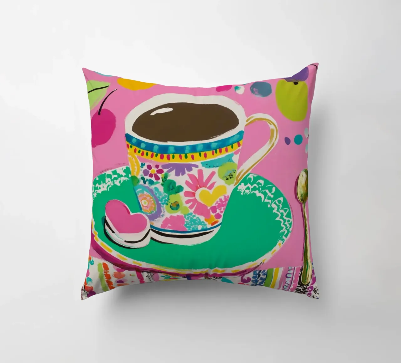 Tazza di caffè in primavera cuscino da Carinaprint