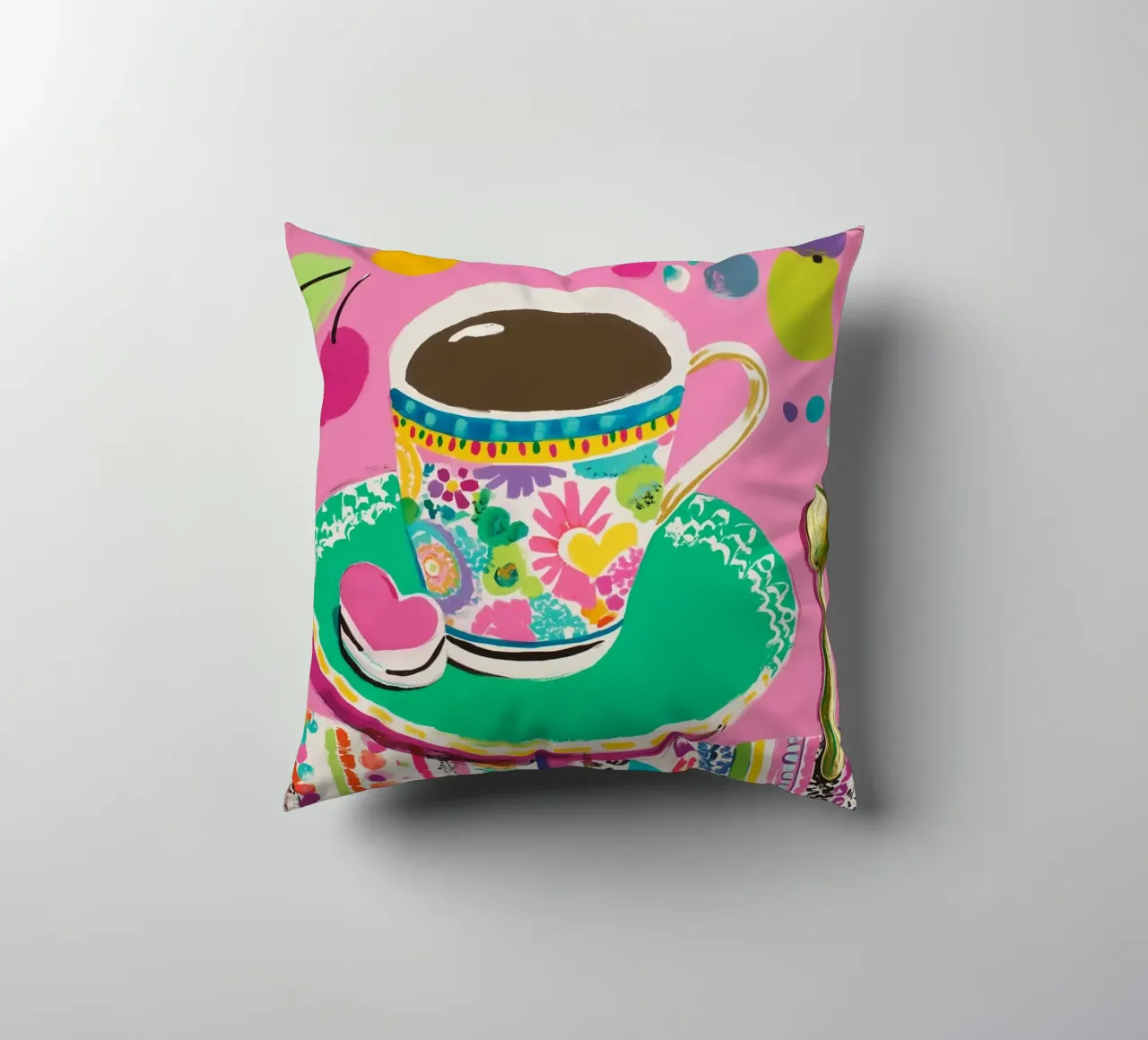 Tazza di caffè in primavera cuscino da Carinaprint