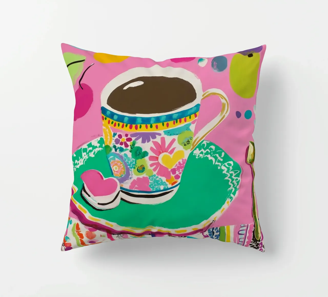 Tazza di caffè in primavera cuscino da Carinaprint