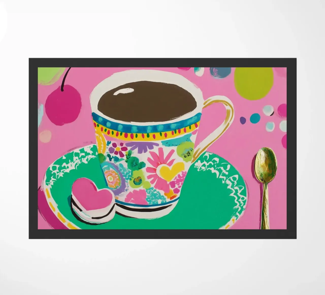 Tazza di caffè in primavera zerbino da Carinaprint