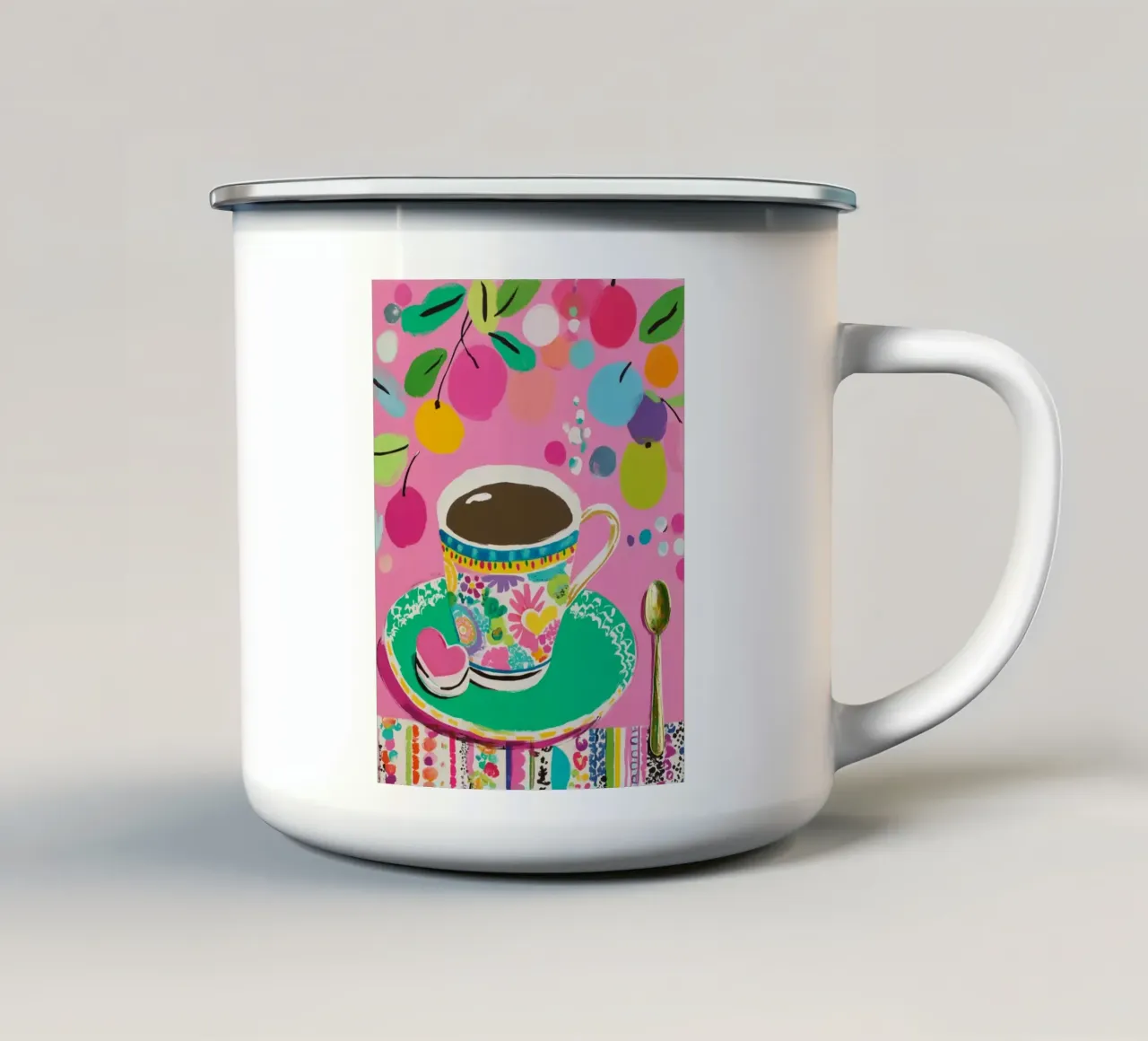 Tazza di caffè in primavera tazza in smalto da Carinaprint