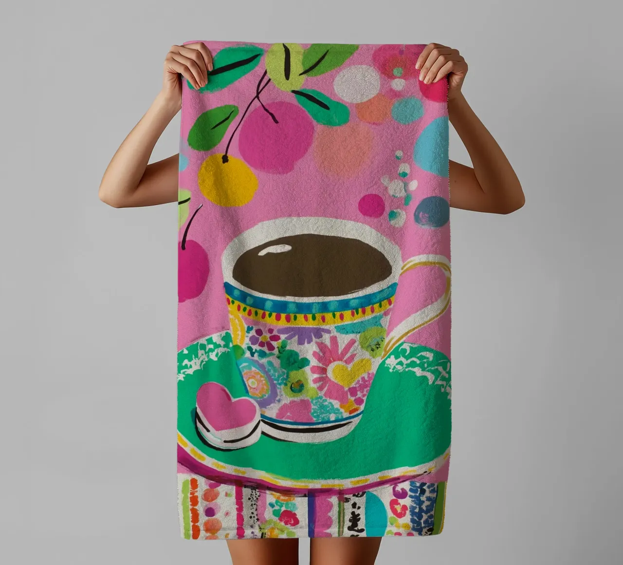 Tazza di caffè in primavera asciugamano da bagno da Carinaprint