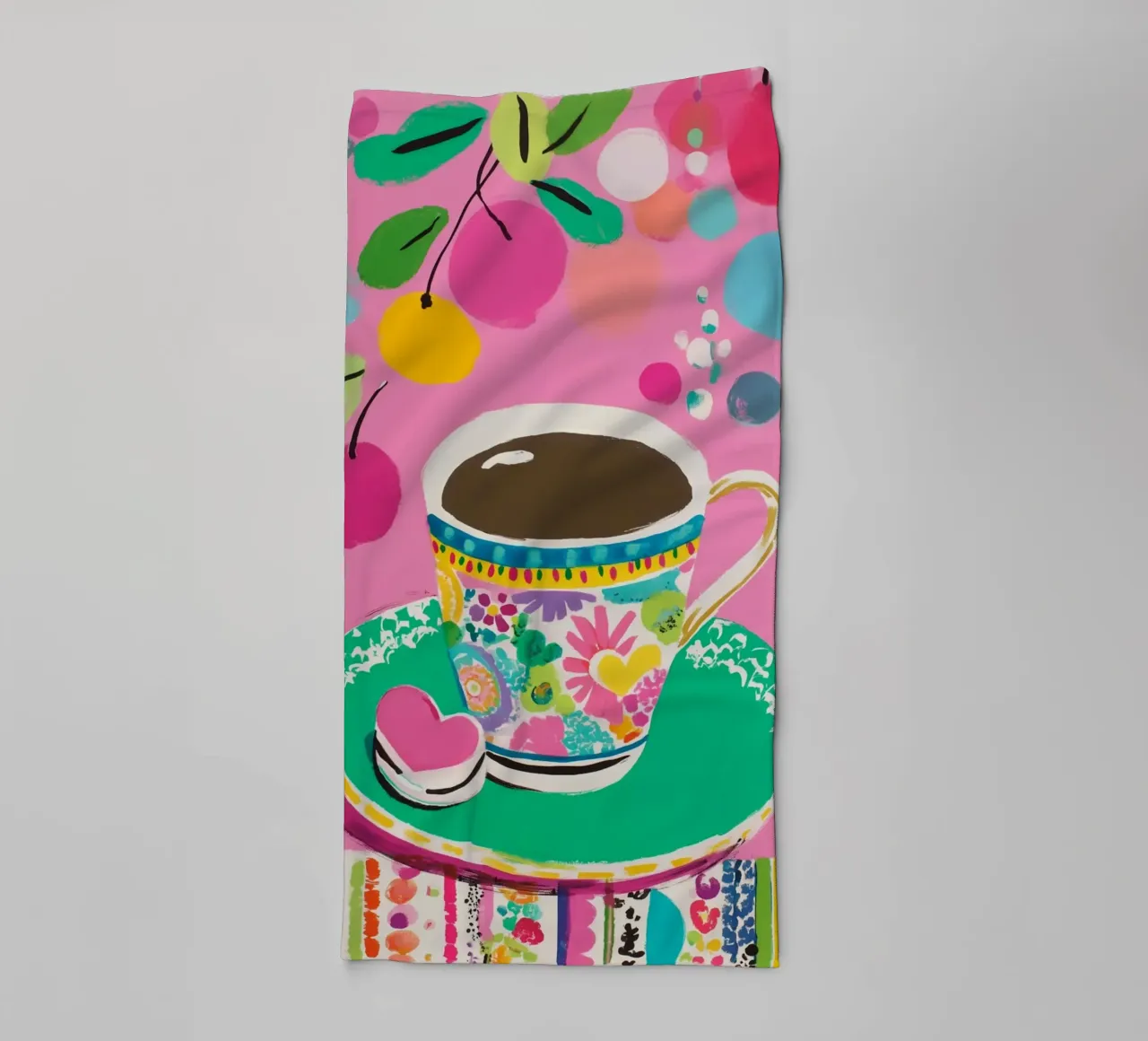 Tazza di caffè in primavera asciugamano da bagno da Carinaprint