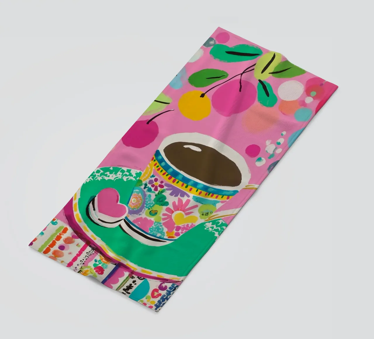 Tazza di caffè in primavera telo mare da Carinaprint