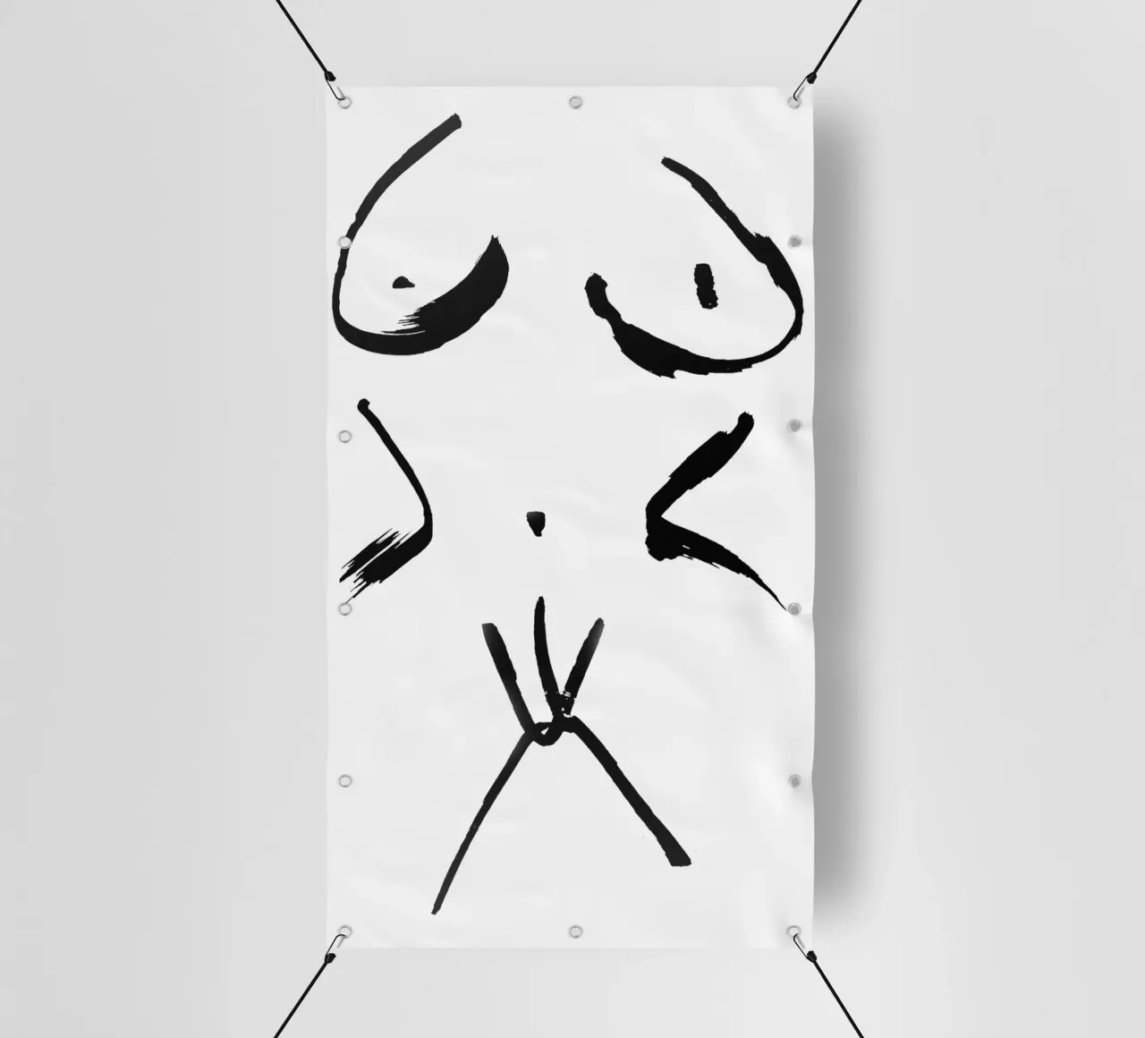 Corpo femminile nudo | Calligrafia minimalista telo in pvc da Autofocus