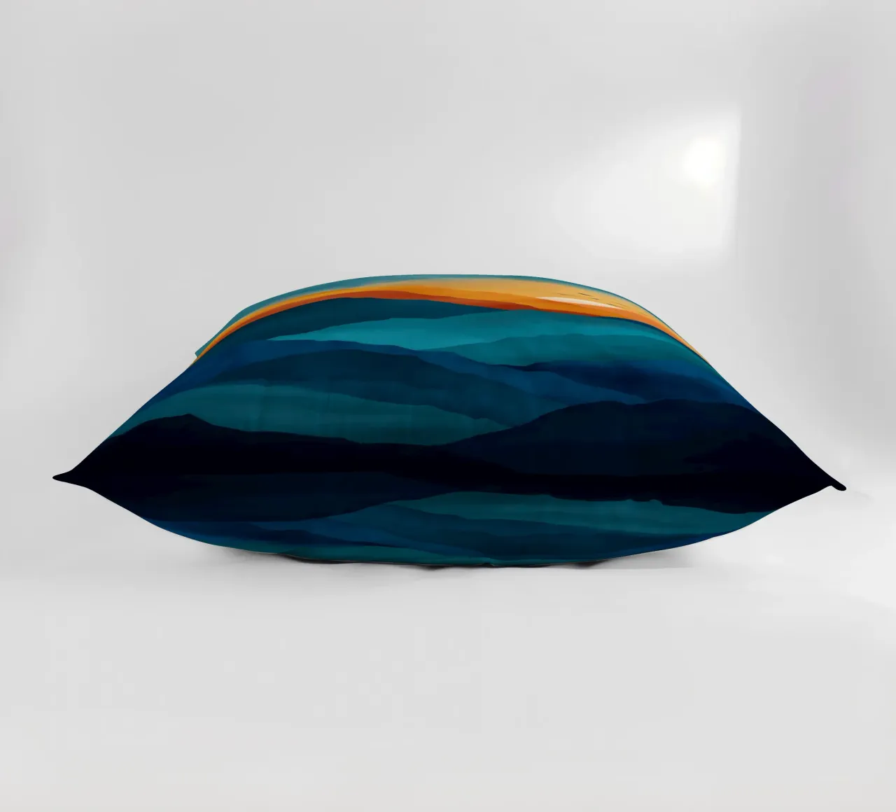 Abstract Mountain Art Print with Sunset and Birds cuscino da Dune