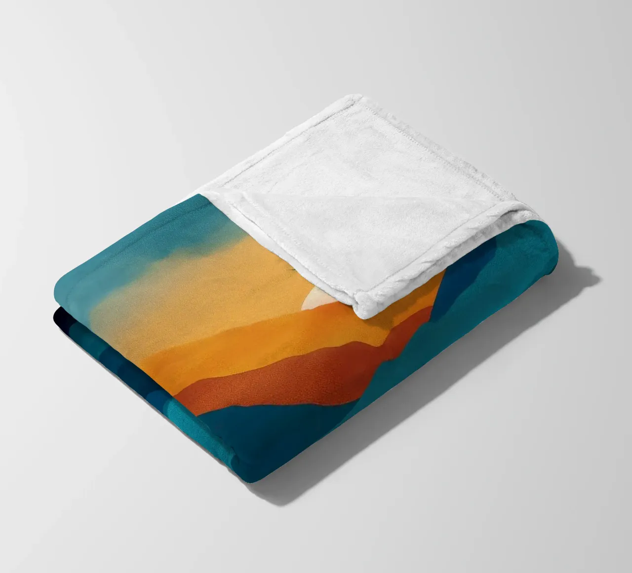 Abstract Mountain Art Print with Sunset and Birds coperta in pile da Dune