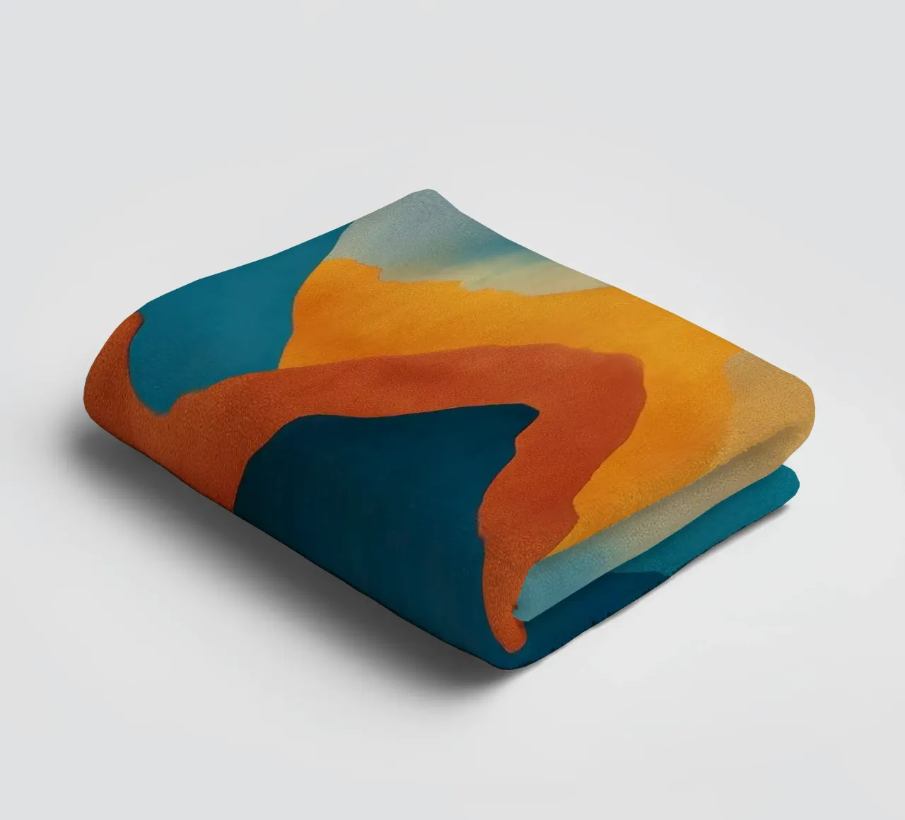 Abstract Mountain Art Print with Sunset and Birds asciugamano da bagno da Dune