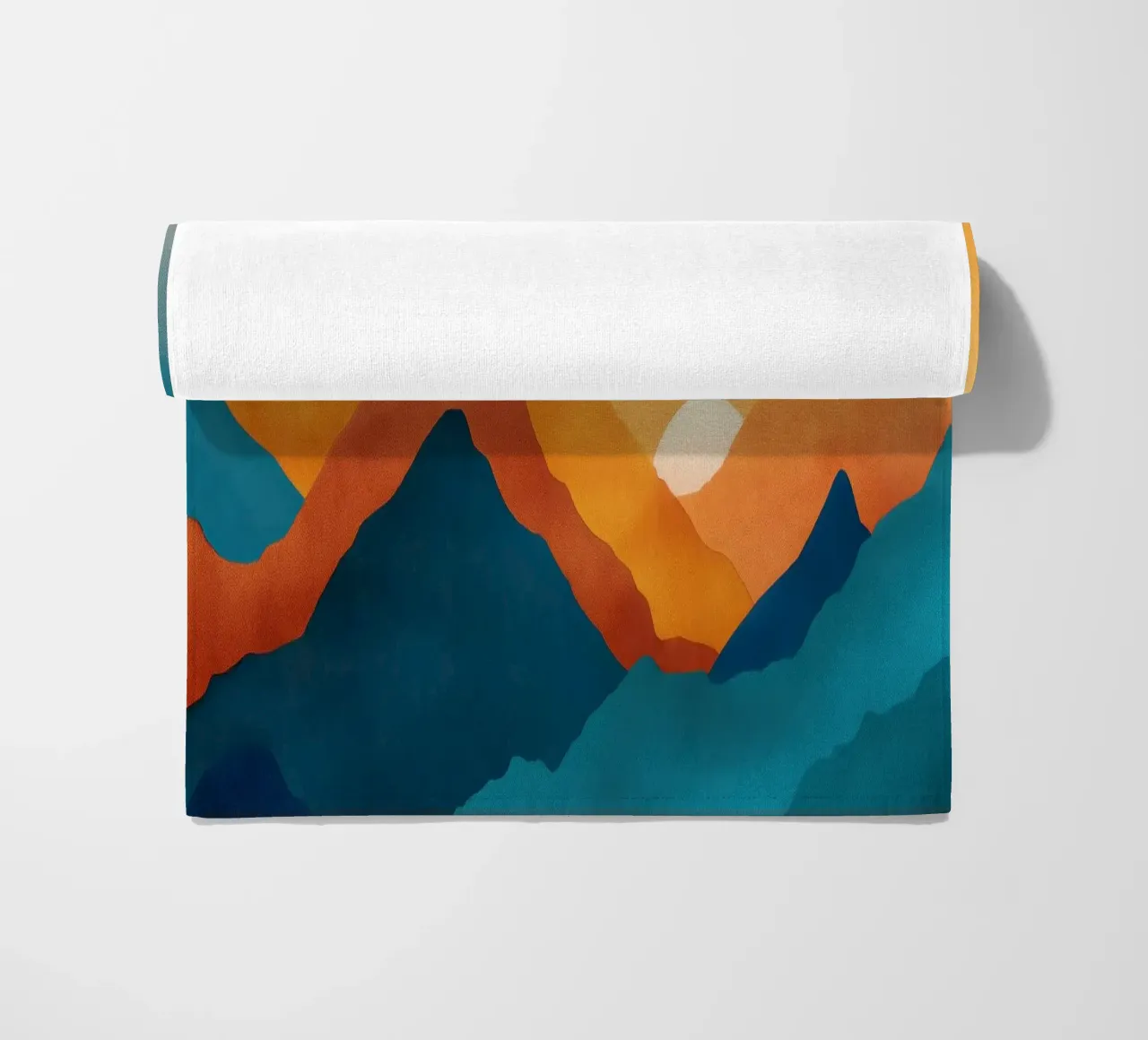 Abstract Mountain Art Print with Sunset and Birds telo mare da Dune