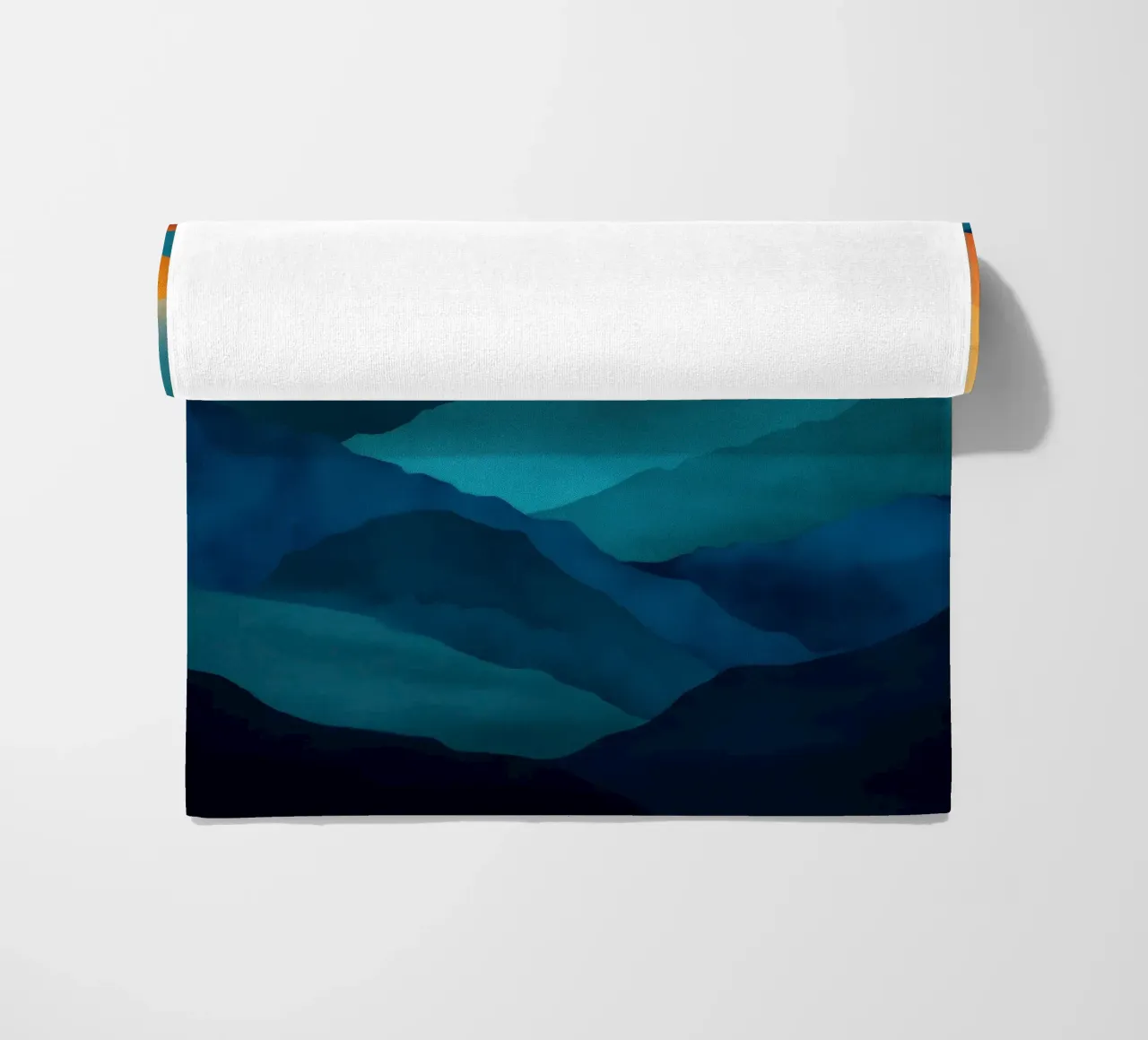 Abstract Mountain Art Print with Sunset and Birds telo mare da Dune