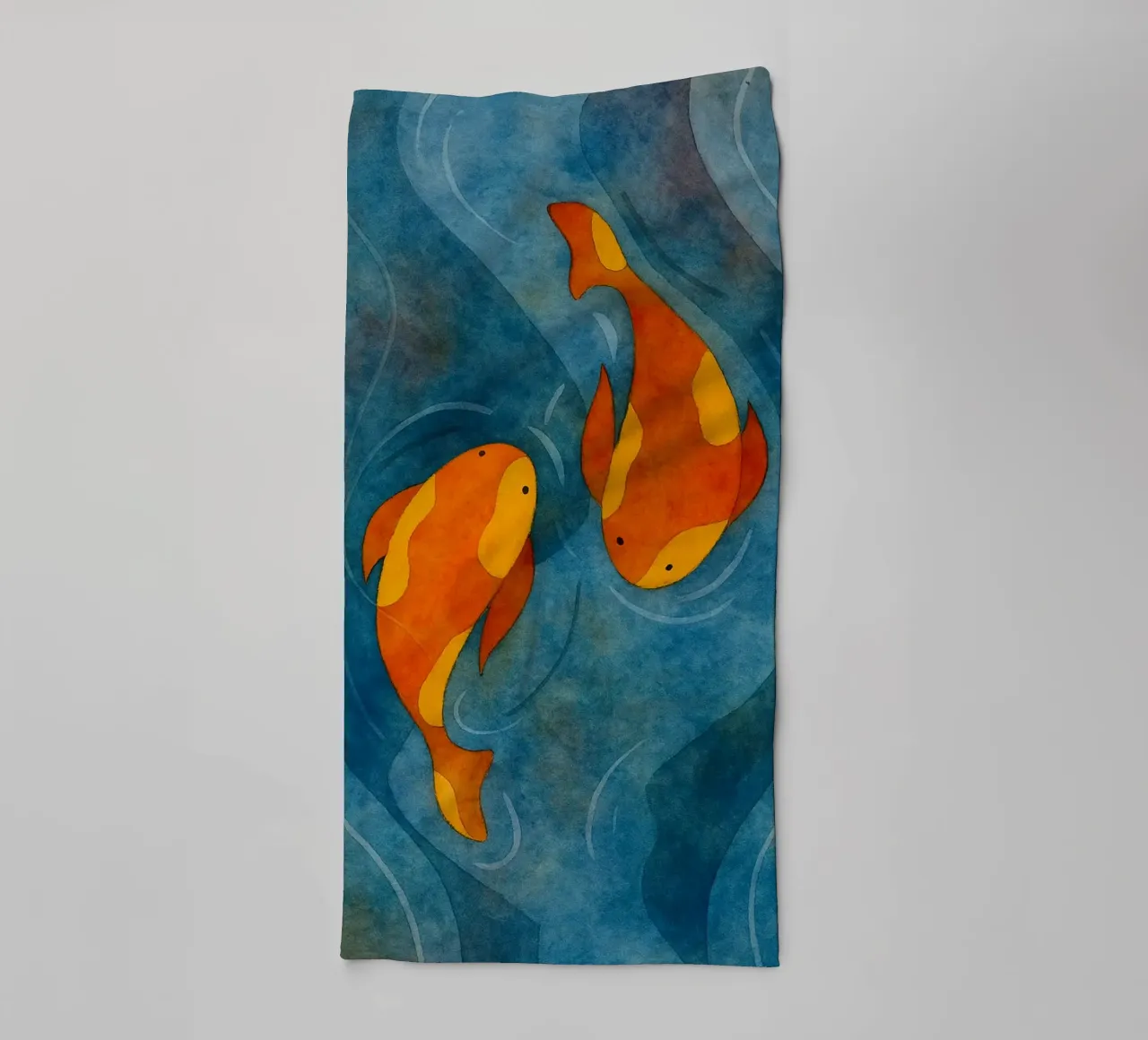 paar vissen abstracte tekening badhanddoek van bougenfille