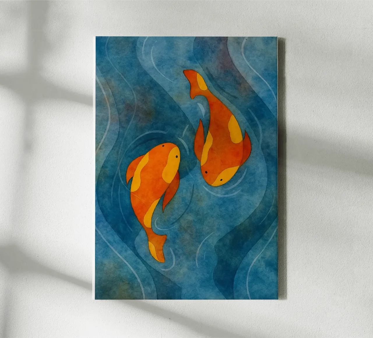 paar vissen abstracte tekening canvas van bougenfille