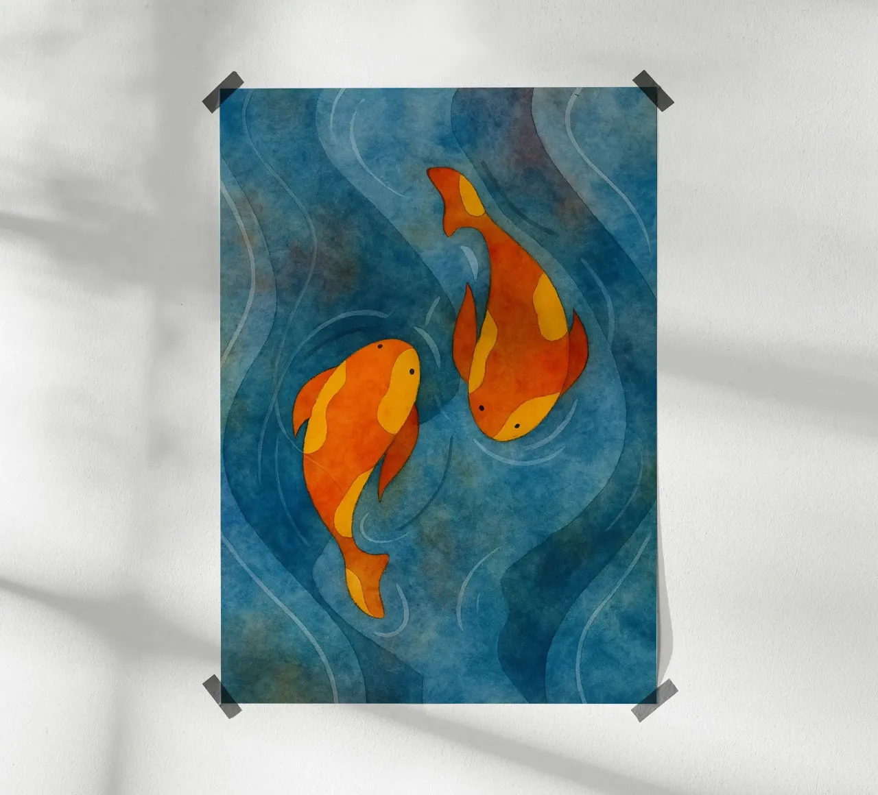 paar vissen abstracte tekening hahnemühle van bougenfille