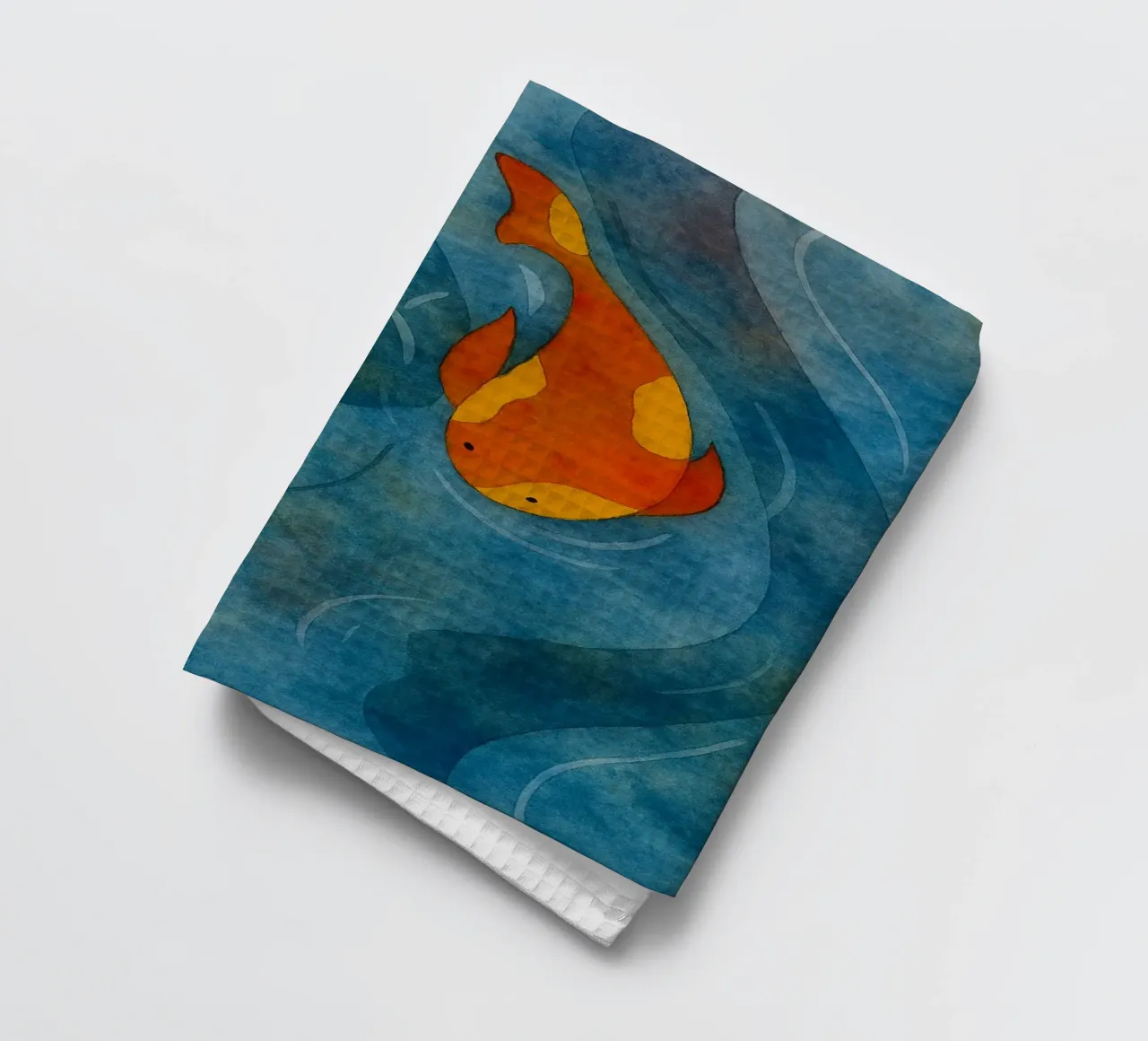 paar vissen abstracte tekening theedoek van bougenfille