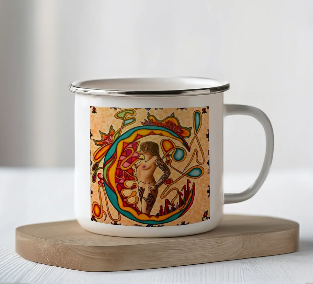 Donna calda 1 tazza in smalto da Amseldsg