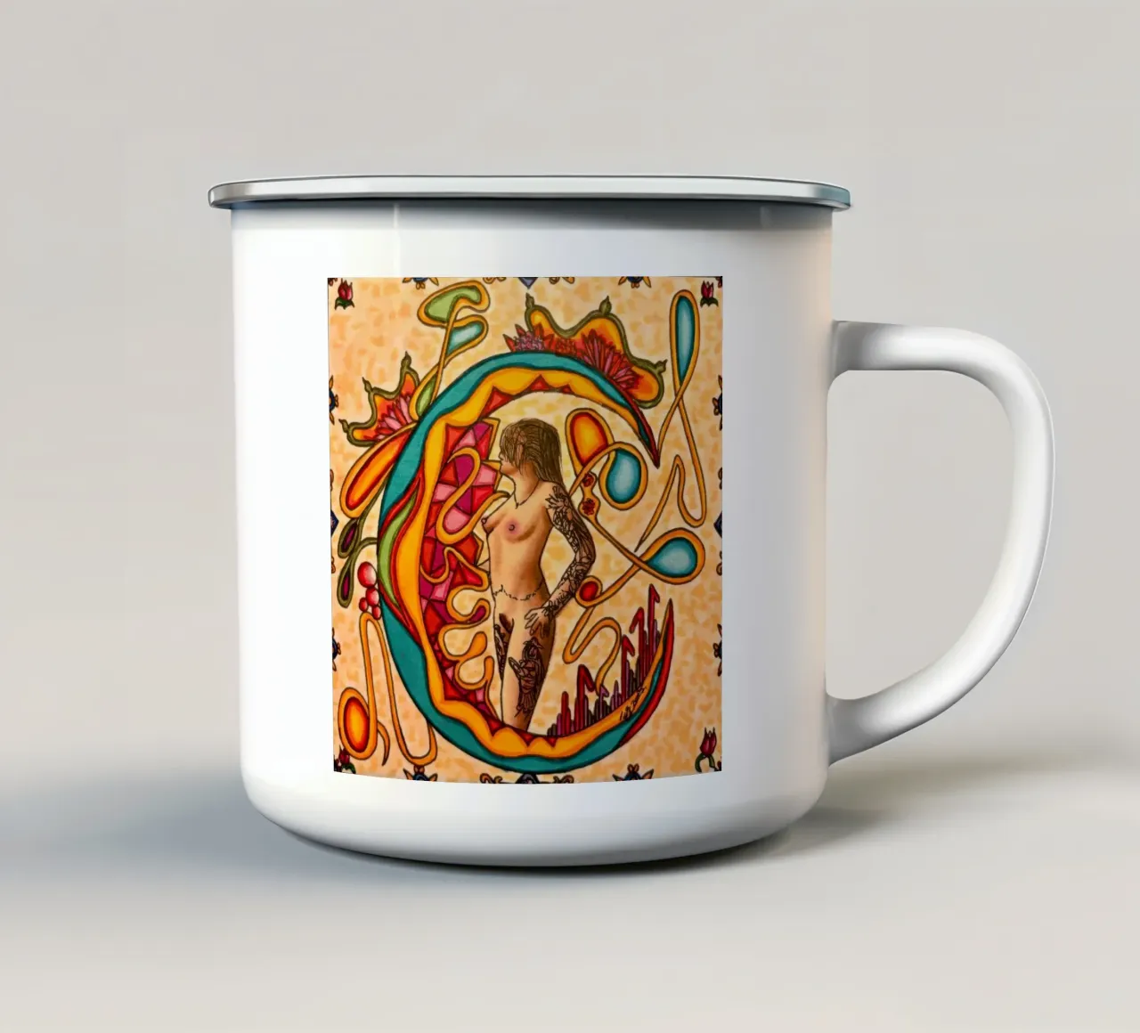 Donna calda 1 tazza in smalto da Amseldsg