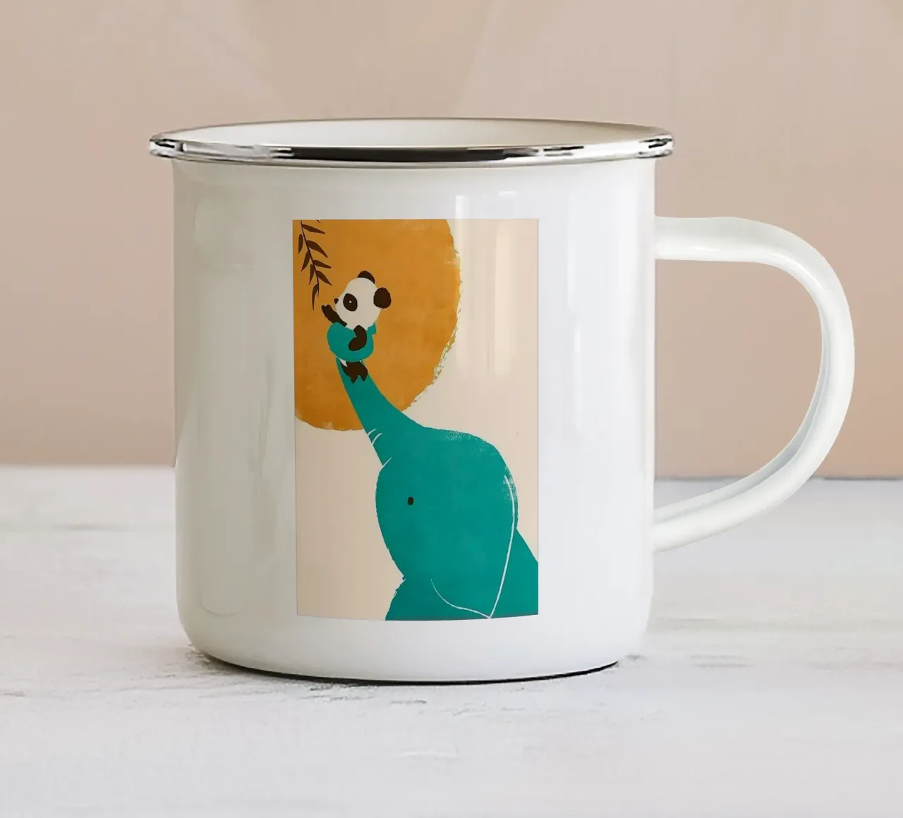elephant hold the panda tazza in smalto da grace