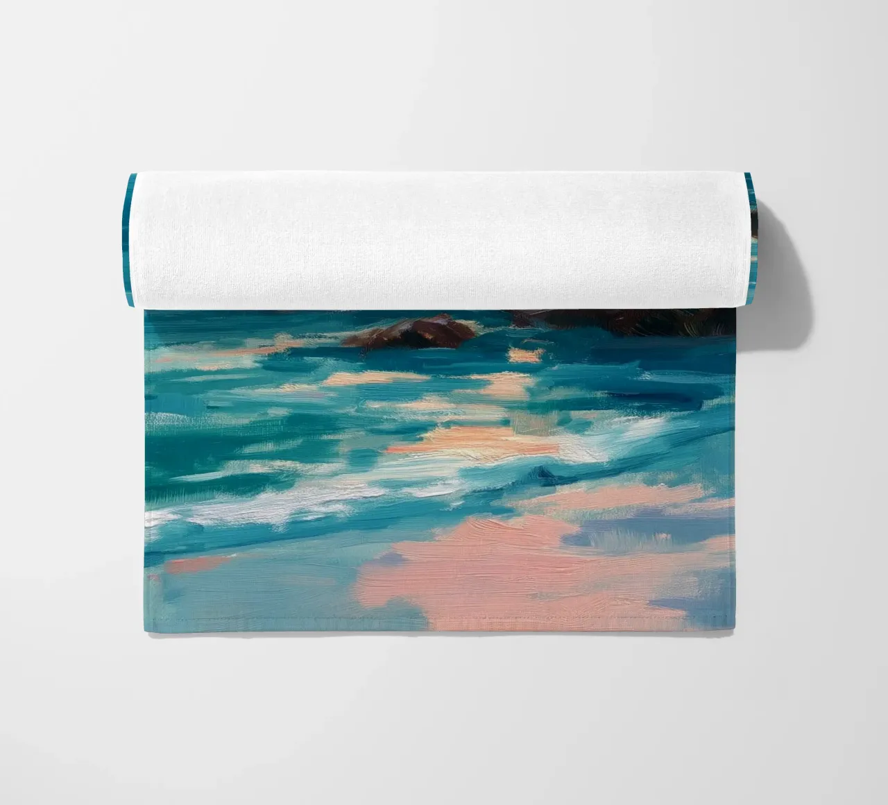 Serene Coastal Scene with Waves Crashing on Rocky Shore telo mare da Dune