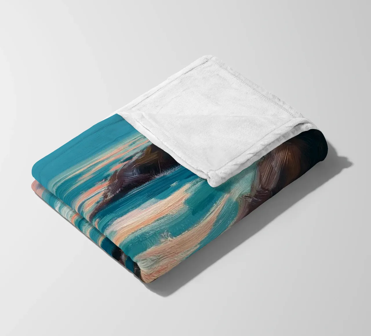 Serene Coastal Scene with Waves Crashing on Rocky Shore coperta in pile da Dune