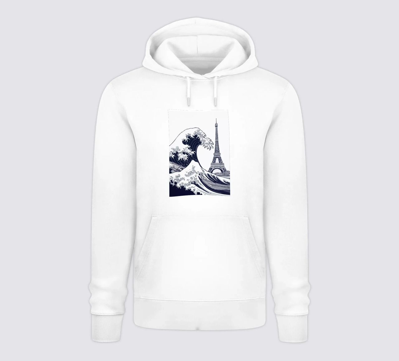 Great Wave & Eiffel Tower felpa con cappuccio da edsonramosart