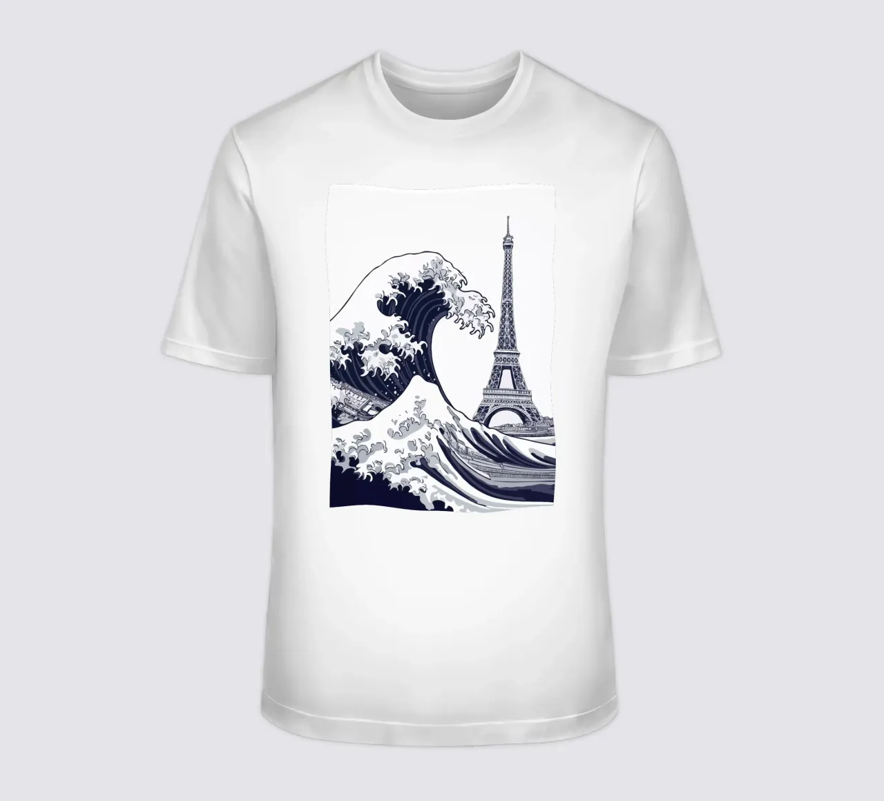 Great Wave & Eiffel Tower t-shirt da edsonramosart