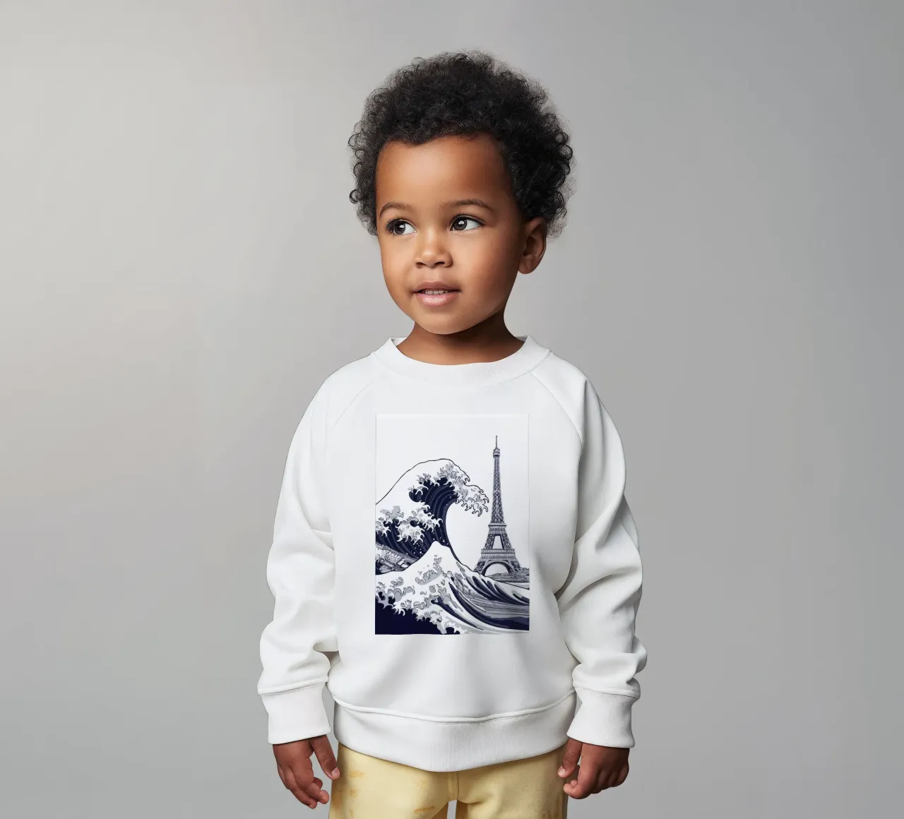 Great Wave & Eiffel Tower felpa neonato da edsonramosart