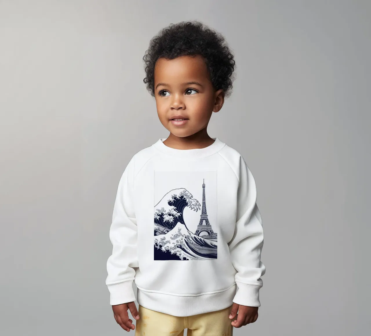 Great Wave & Eiffel Tower Baby Sweatshirt von edsonramosart