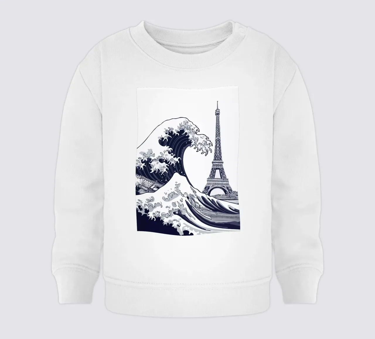 Great Wave & Eiffel Tower felpa neonato da edsonramosart