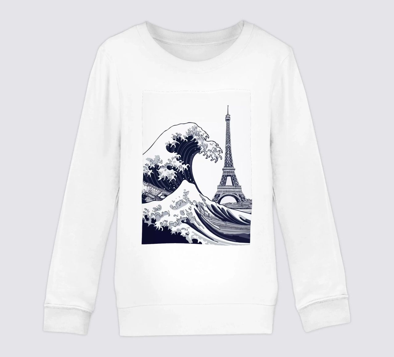 Great Wave & Eiffel Tower felpa bambino da edsonramosart