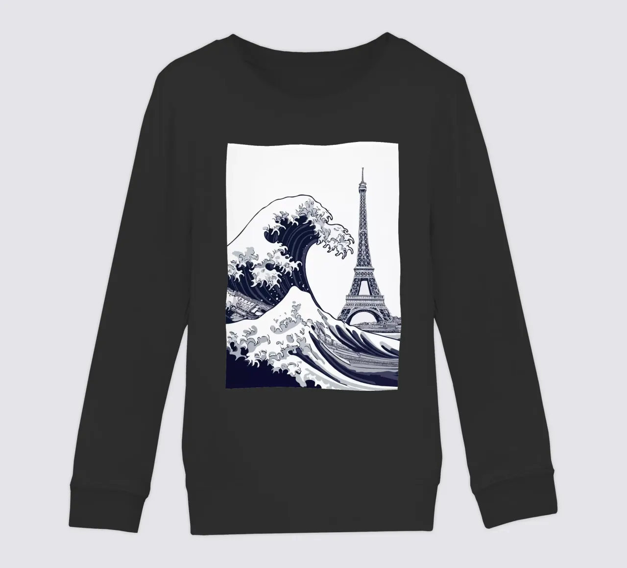 Great Wave & Eiffel Tower felpa bambino da edsonramosart