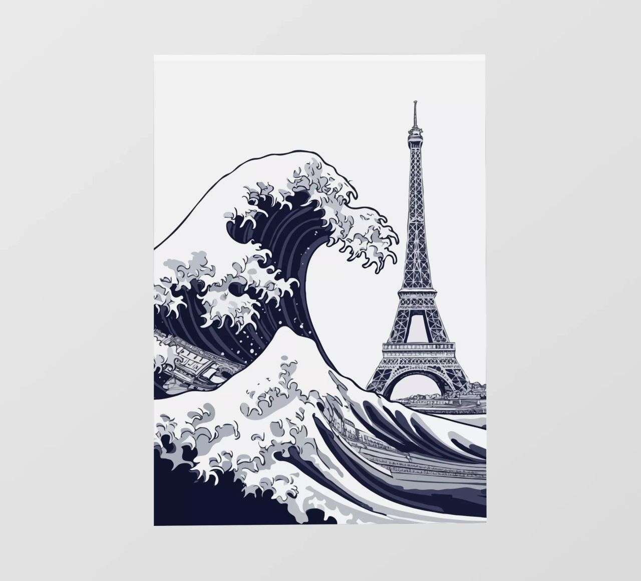 Great Wave & Eiffel Tower telo in pvc da edsonramosart