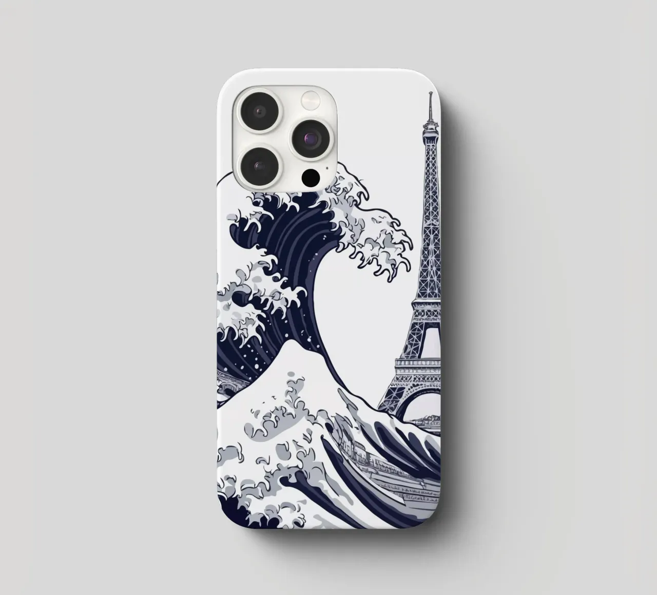 Great Wave & Eiffel Tower cover iphone da edsonramosart
