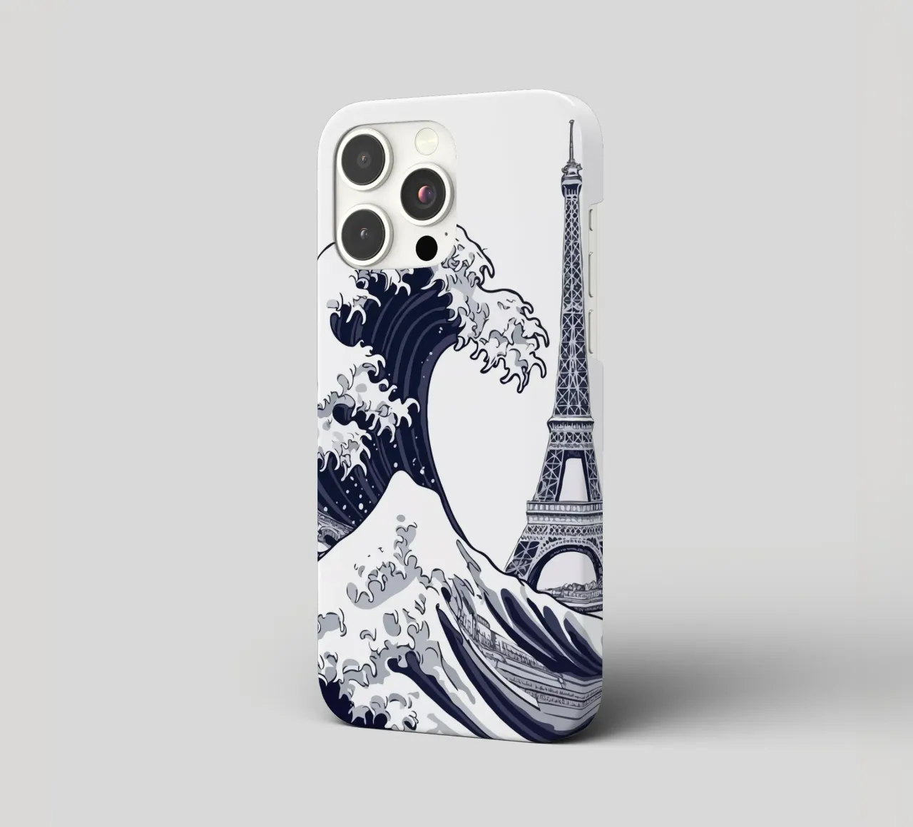 Great Wave & Eiffel Tower cover iphone da edsonramosart
