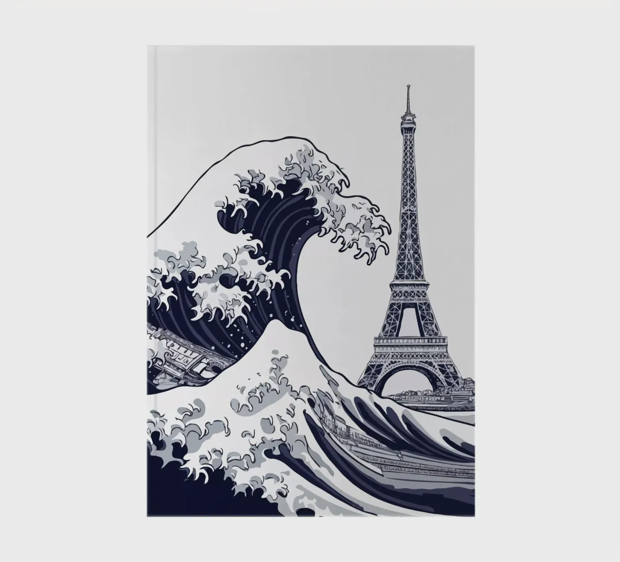 Great Wave & Eiffel Tower notebook by edsonramosart